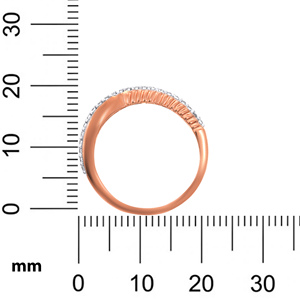 Anillo de Eternidad con Pavé de Diamantes Blancos y Oro Rosa de Dos Tonos para Mujer, Anillo de Oro Rosa con Pavé de Diamantes y Detalles de Gemas Blancas - Product Image 6