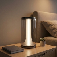 Lampe de table électrique moderne minimaliste en métal et verre, contrôle par interrupteur LED, CRI 90 élevé, alimentation USB, lumière protectrice pour les yeux, pour la décoration de la maison