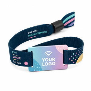 กำไลข้อมือ NFC พร้อมโลโก้สั่งทำพิเศษ ชิป RFID กันน้ำ สำหรับงานอีเว้นท์ งานเทศกาล นิทรรศการ การตลาด ขายส่ง - Product Image 1