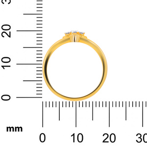 Bague en diamant Trillium Passionné pour femme, en or jaune, diamant taille brillant rond, design floral classique, bijou de fiançailles - Product Image 4