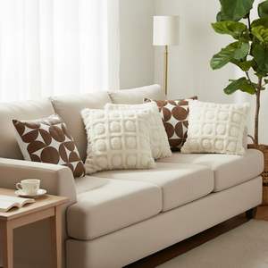 Juego de 5 Fundas de Almohada SOGA con Diseño Geométrico Retro de Círculos y Pompones Crema, Decoración Elegante para Sofá de Sala de Estar - Product Image 2