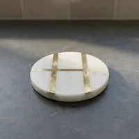 Ensemble de sous-verres en marbre naturel de qualité supérieure, écologiques, imperméables, pour la maison, la cuisine, le bureau, l'hôtel et la décoration de villa