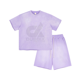 Conjunto de Camiseta y Pantalones Cortos Deportivos DUBBIX para Hombre, Color Rosa, Cuello Redondo, Color Sólido, Estilo Casual de Verano, Tejido de Punto Transpirable, Modelo 2026 - Product Image 6