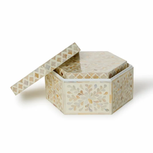 Lot de 2 coffres décoratifs en nacre de haute qualité, fabriqués au Vietnam - Product Image 2