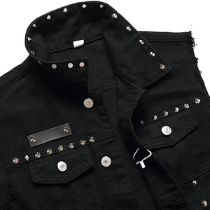 Chalecos de Mezclilla Personalizados de Alta Calidad para Hombre, para Invierno, Venta al Por Mayor, Ropa Casual con Relleno de Algodón y Decoración de Botones - Product Image 5