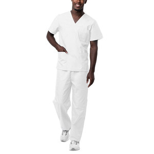<b>Top</b> Quality Breathable Men Doctor Scrub Suit Half Sleeves Wholesale Price Professional Nursing Scrub Suits for Men - Product Image 1