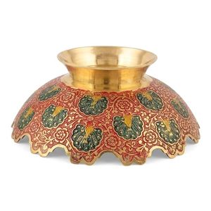 Frutero de Metal Hecho a Mano con Diseño Oriental, Esmalte de Color, Centro de Mesa Decorativo para Regalo - Product Image 4
