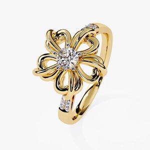 Anillo de Cóctel Floral con Diamantes Bloom Elegance, Joyería Elegante Inspirada en Flores Brillantes, Regalo Elegante para Ella en Ocasiones Especiales - Product Image 3