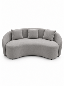 Canapé Courbé Cello Gris par Emerald Sofa, Canapé Rond Moderne et Contemporain pour Salon, Studio, Fabrication Personnalisée de Tissus - Product Image 1