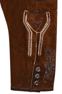 Últimos pantalones cortos de cuero de gamuza bávaros para hombre y mujer, sólidos, ecológicos, transpirables, al por mayor, para Oktoberfest - Product Image 6