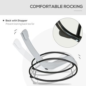 Sdraio a dondolo grigia Backyard Bliss per esterni con poggiatesta, cuscino in olefin e telaio in alluminio per comfort e relax - Product Image 4