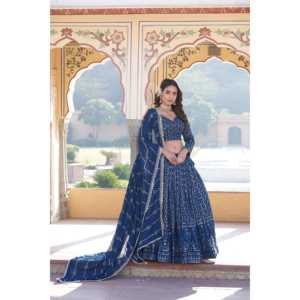 ชุดเลเฮนกาโชลีสีเหลืองสำหรับงานแต่งงานของผู้หญิงโดย LIVEWEAR - Product Image 4