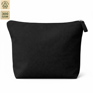 Pochette de maquillage en toile de coton 300 GSM, trousse de maquillage de voyage 25x17x8 cm, logo personnalisé, vente en gros, OEM, marque privée, modèle SS489 - Product Image 1