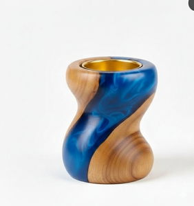 Premium Quality Handmade Eco-Friendly Wood Epoxy Resin Inlay Incense Holder Glossy Finished Trendy Religious Bakhoor Burner - Product Image 4