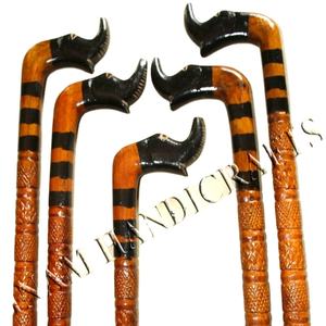 Bastones de madera para caminar para ancianos, asa negra de diseño, para caminar - Product Image 1