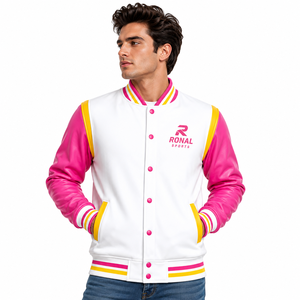 Custom Wholesale Varsity <b>Jacket</b> OEM Factory College Teamwear Streetwear Baseball Style Soft <b>Wool</b> Leather Sleeve Sportswear - Product Image 3