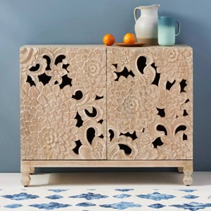 Handcrafted Sheesham Wood Carved <b>Side</b> <b>Table</b> Jodhpur Style Wholesale - Product Image 1