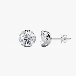 Pendientes de Diamante Cultivado en Laboratorio con Corte Brillante Redondo de 3CTW en Oro Blanco de 14K con Certificación IGI, Joyería Moderna para Mujer - Product Image 5