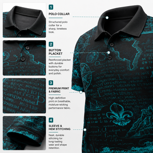 Men's Custom Sublimation <b>Sports</b> <b>Polo</b> Shirt Quick Dry Breathable Golf Tee Vintage Nautical Map Printing Short Sleeve Activewear - Product Image 5