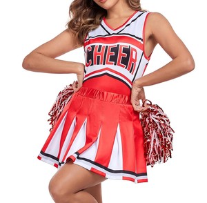 Nuevo Uniforme de Porristas OEM 2026, Estilo Falda Roja y Blanca con Estampado de Porristas para Adultos, en Stock, Ropa de Práctica - Product Image 5