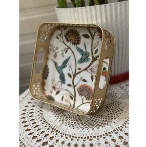 Plateau Pichwai en métal poli élégant, motif de Noël personnalisable, jetable pour la restauration et la décoration intérieure, à prix de gros - Product Image 6