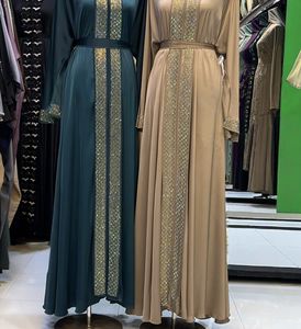 Beautiful 2026 Abaya Stone Work Handmade Sequined Arabic Dubai Style Full Flare Nida Fabric Evening Party Dress - Product Image 2