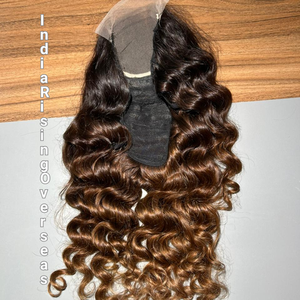 Peluca de Cabello Remy Rizado Indio de Calidad Súper Premium, con Encaje HD, Doble Trama, 250% de Densidad, Longitud Media, Color Marrón, Precio Bajo - Product Image 2