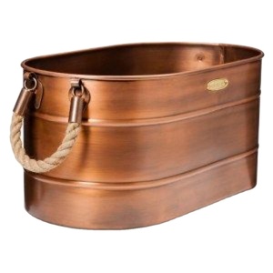 ถังแช่ไวน์แชมเปญโบราณทำจากทองแดงถังน้ำแข็งสแตนเลสพกพาง่ายพร้อมที่จับเชือกอุปกรณ์สำหรับกิจกรรมวันหยุด - Product Image 1