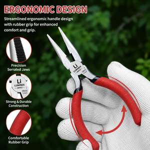 LUMINEX IMPEX <b>Long</b> <b>Nose</b> Stainless Steel Lightweight Jewelry Polishing Pliers with Smooth Operation - Product Image 1