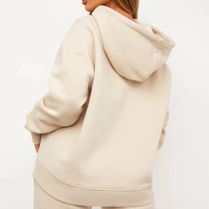 Sweat à capuche en polaire brodé surdimensionné personnalisé pour l'hiver, couleur taupe kaki, pour homme et femme, en coton, style décontracté streetwear, OEM ODM - Product Image 4