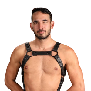 Sous-vêtements pour hommes en cuir véritable, jockstrap en dentelle, respirant, extensible, style fetish, bretelles réglables, pour club - Product Image 6