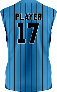 Camiseta de Béisbol White Star Prospects para Hombre, Azul Claro con Rayas, Manga Corta, Absorbe la Humedad, Personalizada y Sublimada - Product Image 4