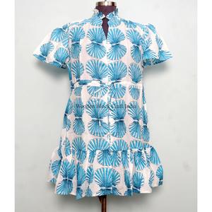 Vestidos de Playa Cortos de Verano para Mujer, Estilo Único, Algodón Suave de Primera Calidad, Manga Corta, Botones, Estampado Floral, Corte en A - Product Image 1