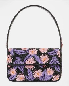 Bolso de Mano de Lujo para Mujer con Bordado de Cuentas, Patrón Floral Geométrico, Correa Única, Cierre de Botón, Ecológico, para Fiestas - Product Image 2