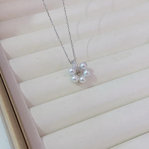 Exquisito Collar de Perlas de Agua Dulce de 4.5-5 mm con Colgante de Donut de Plata Pura, Diseño de Hebilla Versátil y Moderno - Product Image 4