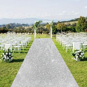 Tappeto Glitterato per Matrimoni, <span class=keywords><strong>Passatoia</strong></span> Scintillante per Cerimonie e Feste, Tappeto Dorato e Argentato per la Passata degli Sposi - Product Image 1