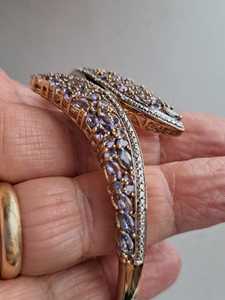 Brazalete de Plata de Ley con Tanzanita y Vermeil, Joyería Artesanal con Piedras Preciosas, Elegante, para Mujer, Venta al Por Mayor, Exportación - Product Image 6