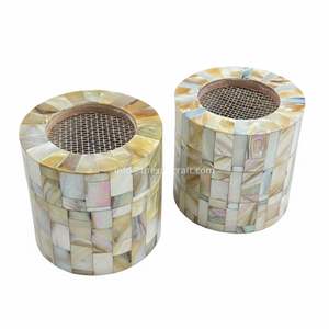 Brûleur d'encens rond Mabkhar de luxe noir et blanc en nacre, vente en gros, décoration islamique pour la maison, Ramadan, Aïd, service, cadeau - Product Image 3