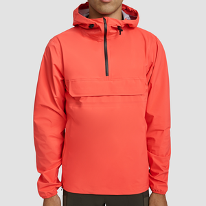 OEM Custom Logo Color Regular Fit <b>Pullover</b> 1/4 Zip Hoodie Lightweight Waterproof 100% Polyamide Outdoor <b>Jacket</b> for <b>Men</b> - Product Image 1