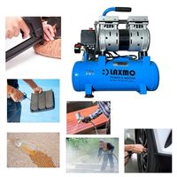 Compresseur d'air à piston silencieux portable LAXMO LXOF-10L 220 V 550 W sans huile, alimenté en courant alternatif, composant moteur industriel, garantie 1 an