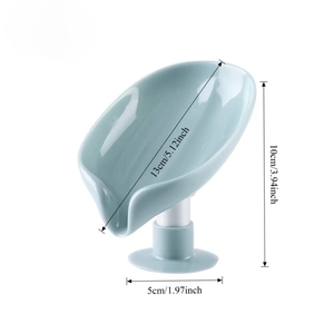 Support à Savon Drainant en Forme de Feuille avec Ventouse, Boîte à Savon Personnalisable avec Logo, Nouveau Design de Qualité Supérieure - Product Image 6