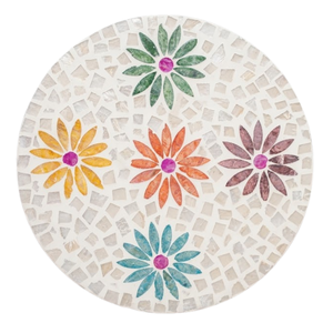 Mother of Pearl Floral Charger Plate Shell <b>Placemat</b> for Boho Wedding & Premium Event Dining Storage - Product Image 2