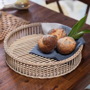 Bandeja de bambú con forma de riñón, bandeja para servir tejida a mano, juego de bandejas decorativas, bandeja para servir comida, para mesa, café, decoración del hogar, organizador - Product Image 4
