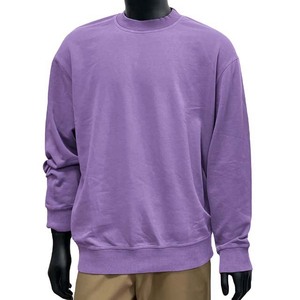 เสื้อสเวตเชิ้ตคอกลมสีม่วงสำหรับผู้ชาย ทรงปกติ ผ้าฝ้ายถัก แขนยาว สไตล์ลำลอง สีพื้น ใส่ได้ในฤดูใบไม้ร่วง - Product Image 6