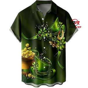 Chemise Hawaïenne Homme ORVO Sports en Tricot 100% Polyester 140g à Manches Courtes, Col Rabattu, Imprimé Papillon Numérique, Boutonnage Simple - Product Image 3