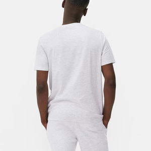 Conjunto de Verano para Hombre, Camiseta y Pantalones Cortos de Algodón Blanco, Tejido de Punto, Casual, Transpirable, Dos Piezas - Product Image 4
