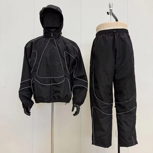 Custom Unisex 2-Piece Reversible Windproof Breathable Loose Solid Autumn Windbreaker <b>Tracksuit</b> for Men & Women with Zipper Fly - Product Image 1