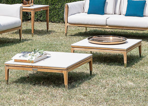 ROSF-011 Modern Coastal Outdoor <b>Sofa</b> Set With Canopy White Cushions <b>Waterproof</b> Wood Frame Garden Lounge Furniture - Product Image 4