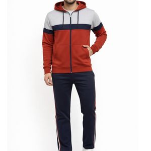Ensemble de survêtement pour homme en molleton de coton respirant avec sweat à capuche zippé et pantalon de jogging, deux pièces, hiver, décontracté, streetwear, vente en gros - Product Image 2