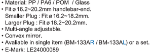 กระจกมองหลังจักรยานเสือภูเขา SUNNYWHEEL รุ่น Patent Gripmirror Lite สีดำ ขนาด 83x127 มม. หมุนได้ 360 องศา วัสดุ ABS+เคลือบ/PA/ซิลิโคน รุ่น BM-133A - Product Image 4